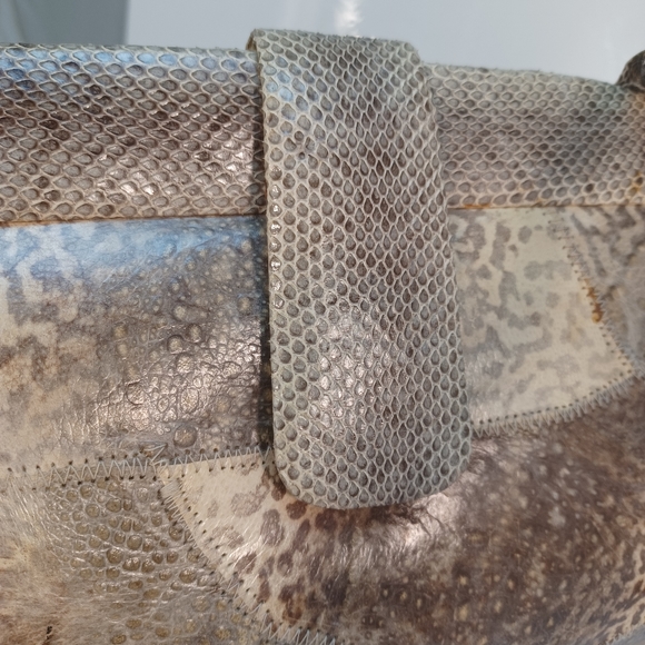 Vanessa handmade real snake skin hard shell clutch UNIQUE - Picture 4 of 5